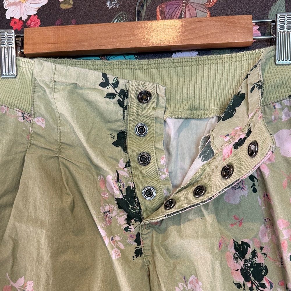 FP Movement by Free People Light Olive Floral Cargo Joggers - Picture 2 of 7